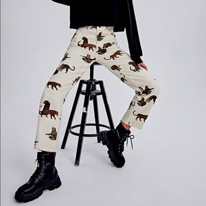 Leopard printed jeans
